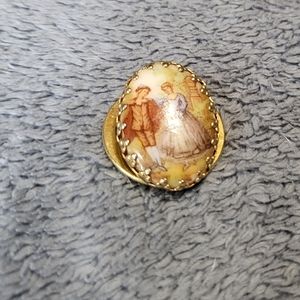 Vintage SASA Victorian Scarf Clip limoge porcelain